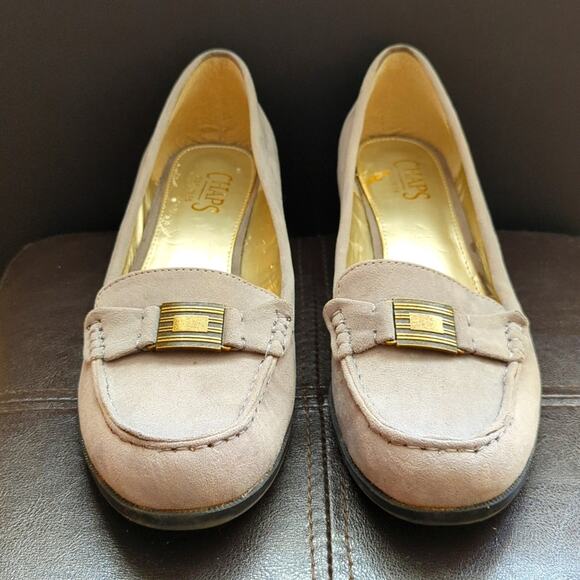 Ralph Lauren Chaps Percy Gray Slide On Buckle Detail Comfort Loafer - Picture 1 of 5